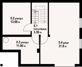 Rzut projektu bartne dw 15e - Piwnica