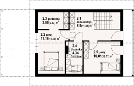 Rzut projektu bartnowice 7 dws - Poddasze