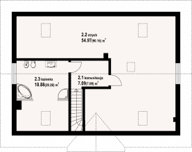 Rzut projektu alamowo 23 dwk - Poddasze