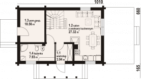 Rzut projektu zawoja 36 dw - Parter