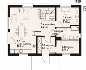 Rzut projektu żarki a3 dws - Parter