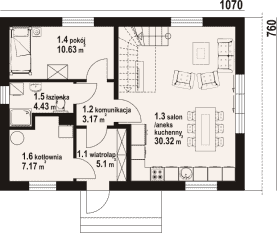 Rzut projektu hebdów a3 - Parter