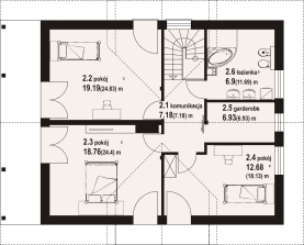 Rzut projektu świdnica 45 m - Poddasze