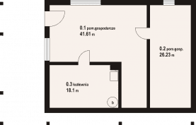 Rzut projektu świdnica 45 m - Piwnica