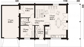 Rzut projektu osiek 306 dw - Parter