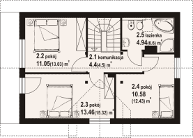 Rzut projektu orłowo aa 70 dws - Poddasze