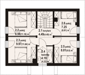 Rzut projektu cedry aa 70 dw - Poddasze