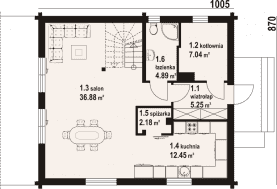 Rzut projektu gryfice a3 dw - Parter