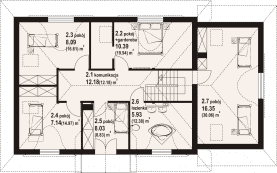 Rzut projektu chmielniki małe dw 97 - Poddasze