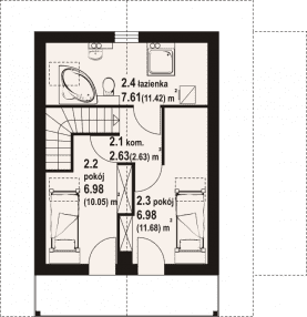 Rzut projektu gajówko 13 dw - Poddasze