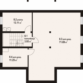 Rzut projektu bukowina 59 dw - Piwnica