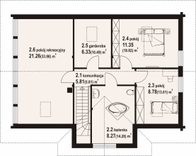 Rzut projektu chmielów dw 25 pcr - Poddasze