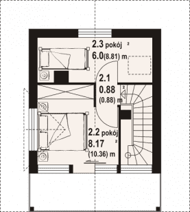 Rzut projektu gajówko 23 dw - Poddasze