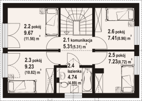 Rzut projektu żarki bb 70 dws - Poddasze