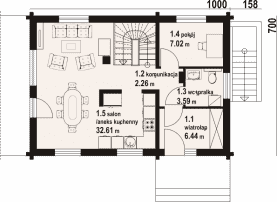 Rzut projektu orłowo 19 dw - Parter