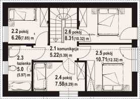 Rzut projektu miłowo bb 70 - Poddasze