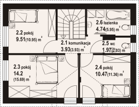 Rzut projektu jarkowo bb 70 - Poddasze