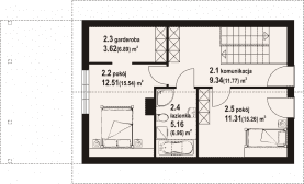 Rzut projektu bartnowice 17 dws - Poddasze