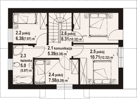 Rzut projektu miłowo aa 70 pc - Poddasze