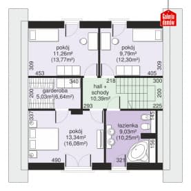 Rzut projektu Dom przy Cyprysowej 57 - Poddasze