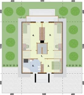 Rzut projektu ACAPULCO szkielet drewniany - Rzut poddasza