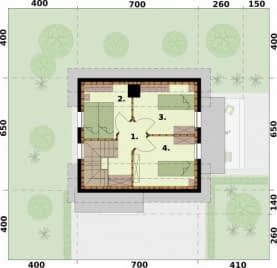 Rzut projektu ORLEAN 7 C dom mieszkalny, całoroczny szkielet drewniany - Rzut poddasza