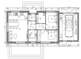 Rzut projektu Domek na Miodowej 57+G (003 ES 57+G) - Rzut parteru