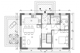 Rzut projektu domek Lipowy 020 ES JKv3 - Rzut parteru