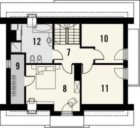 Rzut projektu Murano S z garażem - Piętro