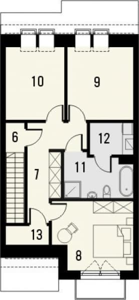 Rzut projektu Mieszko 4 z garażem - Piętro