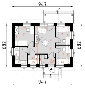 Rzut projektu D20 - Kazimierz WT2021 - Parter