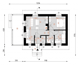 Rzut projektu D103 - Lidia WT2021 - Parter