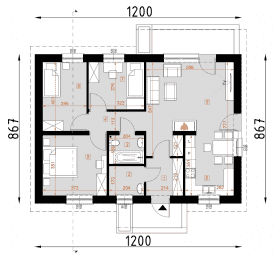 Rzut projektu D19B - KAROL B WT2021 - Parter