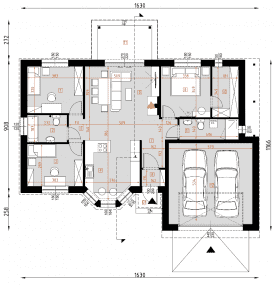 Rzut projektu D68 - Adelia WT2021 - Parter