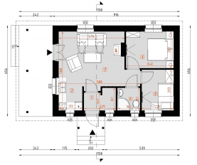 Rzut projektu D181 - Celina WT2021 - Parter