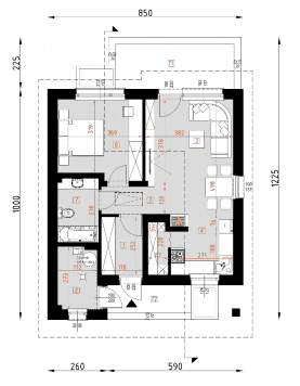 Rzut projektu D141 - WT2021 - Parter