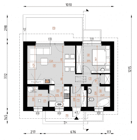 Rzut projektu D140 - WT2021 - Parter