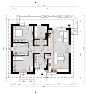 Rzut projektu D214 - Parter