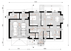 Rzut projektu D186A - wersja drewniana WT2021 - Parter