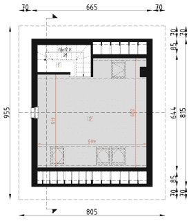 Rzut projektu BG4 - Poddasze