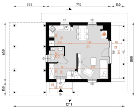 Rzut projektu D157 - WT2021 wersja drewniana - Parter