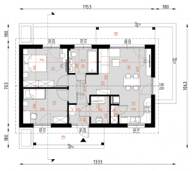 Rzut projektu D324 - WT2021 wersja drewniana - Parter