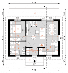 Rzut projektu D325 - WT2021 wersja drewniana - Parter