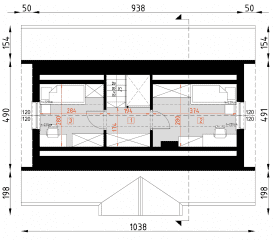 Rzut projektu D325 - WT2021 wersja drewniana - Poddasze