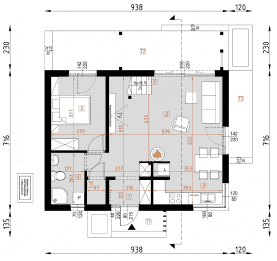 Rzut projektu D339A - WT2021 - Parter