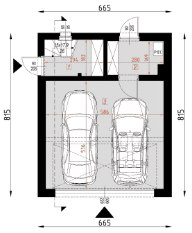 Rzut projektu D401 - WT2021 - wersja drewniana - Parter