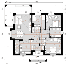 Rzut projektu D123 - Zbyszek - Parter