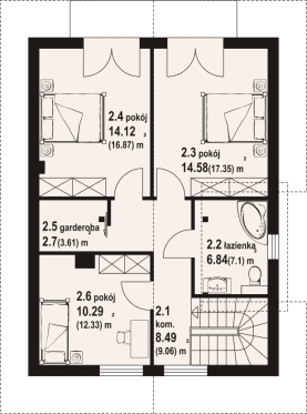 Rzut projektu gniazdowo a3 dw - Poddasze