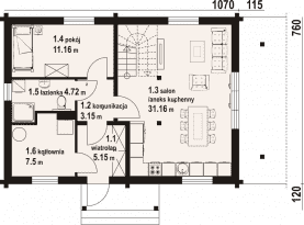 Rzut projektu hebdów a3 dw - Parter