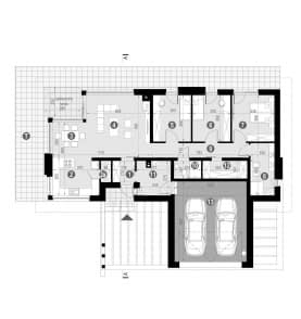 Rzut projektu HOMEKONCEPT 38 wariant 01 - Rzut parteru